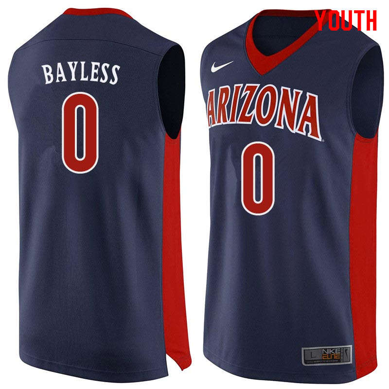 Youth Arizona Wildcats #0 Jerryd Bayless College Basketball Jerseys Sale-Navy